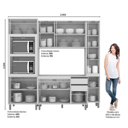 Cozinha Completa Connect 4 Peças Duna/cristal - Móveis Henn - 4