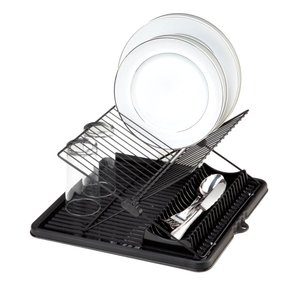 Escorredor Dobrável Black 15 Pratos - Aço Cromado