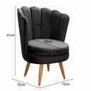 Ver imagem 5 de Poltrona Pétala Cadeira Decorativa Flor - Veludo Preto