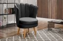 Ver imagem 4 de Poltrona Pétala Cadeira Decorativa Flor - Veludo Preto