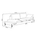 Ver imagem 4 de Sofá Sala de Estar Living Design Moderno 250cm Mesa Lateral Pés de Ferro Jungle Linho Cinza G93 - Gr