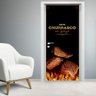 Adesivo Para Porta Aqui Tem Churrasco- 93X210Cm - 2