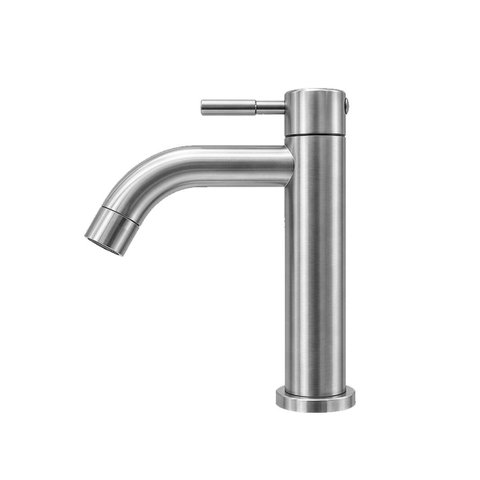 Torneira para Lavatório Mesa em Inox Escovado Cromada 1/4 de Volta