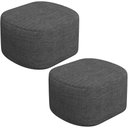 Ver imagem 1 de Kit 2 Puffs Decorativos Orgânico para Living Quarto 70cm Doha W01 Linho Cinza Escuro - Lyam Decor