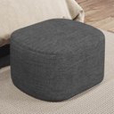 Ver imagem 2 de Kit 2 Puffs Decorativos Orgânico para Living Quarto 70cm Doha W01 Linho Cinza Escuro - Lyam Decor