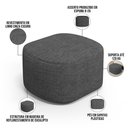 Ver imagem 4 de Kit 2 Puffs Decorativos Orgânico para Living Quarto 70cm Doha W01 Linho Cinza Escuro - Lyam Decor