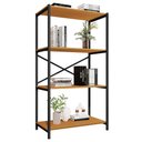 Ver imagem 1 de Estante Livreiro Steel 90cm Estilo Industrial com Pés em Aço Preto/naturale