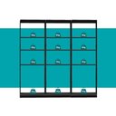 Ver imagem 6 de Guarda-Roupas Closet Modulado Alasca 180cm 3 Peças com 9 Prateleiras Preto Touch Carraro