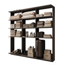 Ver imagem 2 de Guarda-Roupas Closet Modulado Alasca 180cm 3 Peças com 9 Prateleiras Preto Touch Carraro