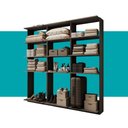 Ver imagem 5 de Guarda-Roupas Closet Modulado Alasca 180cm 3 Peças com 9 Prateleiras Preto Touch Carraro