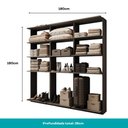 Ver imagem 4 de Guarda-Roupas Closet Modulado Alasca 180cm 3 Peças com 9 Prateleiras Preto Touch Carraro