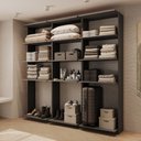 Ver imagem 1 de Guarda-Roupas Closet Modulado Alasca 180cm 3 Peças com 9 Prateleiras Preto Touch Carraro