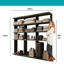 Ver imagem 7 de Guarda-Roupas Closet Modulado Alasca 180cm 3 Peças com 9 Prateleiras Preto Touch Carraro