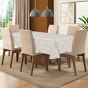 Ver imagem 1 de Toalha De Mesa De 4 Lugares Tecido Jacquard Quadrada: Palha