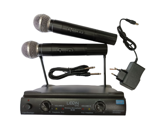 Microfones Duplo Sem Fio Dinâmico Profissional Uhf M-59 - 2