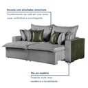 Ver imagem 6 de Sofa Cama Retratil Verona 280cm Kc Rei de Casa Linho Cinza/Verde