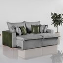 Ver imagem 2 de Sofa Cama Retratil Verona 280cm Kc Rei de Casa Linho Cinza/Verde