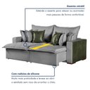 Ver imagem 7 de Sofa Cama Retratil Verona 280cm Kc Rei de Casa Linho Cinza/Verde