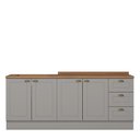 Ver imagem 1 de Cozinha Modulada Americana 2 Peças Balcões 120cm e 80cm Cinza/nature com Tampos Mdp - Móveis Henn
