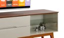 Ver imagem 4 de Rack para TV Limit 2.2 Off White com Freijó - MoveisAqui