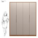 Ver imagem 4 de Guarda Roupa Casal 4 Portas e 3 Gavetas Attore - Nogueira/nude Prime Tx