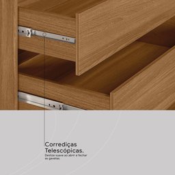 Guarda Roupa Casal 4 Portas e 3 Gavetas Attore - Nogueira/nude Prime Tx - 6
