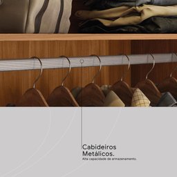 Guarda Roupa Casal 4 Portas e 3 Gavetas Attore - Nogueira/nude Prime Tx - 7