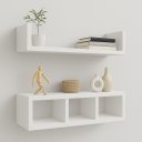 Ver imagem 3 de Kit Nichos de Parede Madeira Mdf Moderno Prateleira Organizadora Sala, Escritório e Casa - Branco