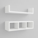 Ver imagem 2 de Kit Nichos de Parede Madeira Mdf Moderno Prateleira Organizadora Sala, Escritório e Casa - Branco
