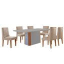 Ver imagem 2 de Mesa de Jantar Isadora 180cm Tampo Mdf Vidro com 6 Cadeiras Safira