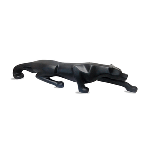 Escultura Pantera Ataque Grande, Jardim e Piscina 150 Cm:preto Fosco