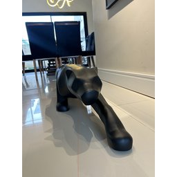 Escultura Pantera Ataque Grande, Jardim e Piscina 150 Cm:preto Fosco - 7
