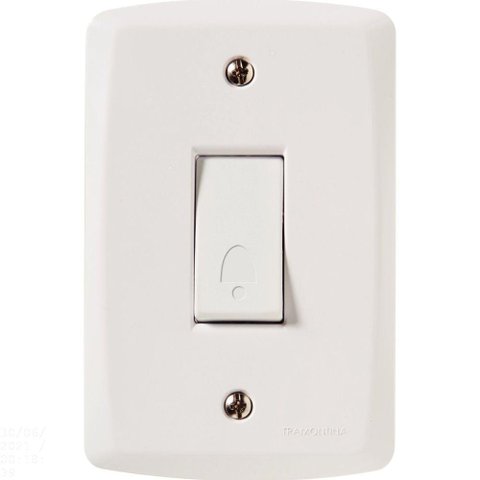 Conjunto 4x2 com 1 Pulsador Campainha 10 a 250 V Tramontina Lux2 Branco Tramontina
