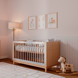 Berço Cômoda e Guarda Roupa para Quarto Infantil Quater Linha Tomi Cinza com Carvalho - 8