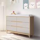 Ver imagem 6 de Berço Cômoda e Guarda Roupa para Quarto Infantil Quater Linha Tomi Cinza com Carvalho