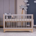 Ver imagem 3 de Berço Cômoda e Guarda Roupa para Quarto Infantil Quater Linha Tomi Cinza com Carvalho