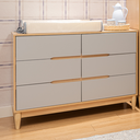 Ver imagem 4 de Berço Cômoda e Guarda Roupa para Quarto Infantil Quater Linha Tomi Cinza com Carvalho