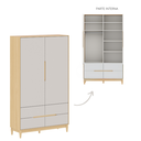 Ver imagem 2 de Berço Cômoda e Guarda Roupa para Quarto Infantil Quater Linha Tomi Cinza com Carvalho