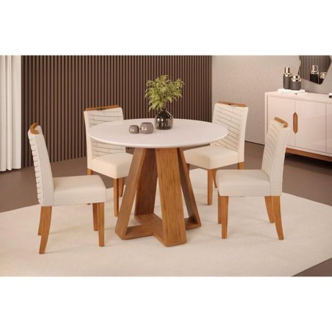 Mesa Sala Celeste 103 + 4 Cad Lia Freijo DJ Móveis