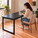 Ver imagem 6 de Mesa de Jantar Reforçada Industrial 190x60cm Tampo Preto Pés Preto