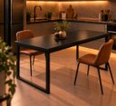 Ver imagem 2 de Mesa de Jantar Reforçada Industrial 190x60cm Tampo Preto Pés Preto