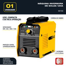 Máquina inversora Oz Modelo MI150 120A Voltagem 220V - 2