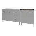 Ver imagem 4 de Armário Cozinha Gabinete Pia de 120 Cm Bruna e Balcão Fran para Cooktop 4 Bocas Branco