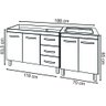 Armário Cozinha Gabinete Pia de 120 Cm Bruna e Balcão Fran para Cooktop 4 Bocas Branco - 6