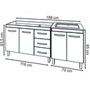 Ver imagem 6 de Armário Cozinha Gabinete Pia de 120 Cm Bruna e Balcão Fran para Cooktop 4 Bocas Branco