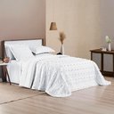 Ver imagem 4 de Kit Cobre Leito Colcha Sofist Queen 3 Peças Micropercal 300 Fios Branco