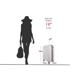 Mala de Bordo 10kg de Viagem Rígida Cadeado Tsa Rodas Duplas 360° Gladiador B4mb2:coral - 5