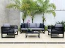 Ver imagem 4 de Jogo de Sofá Belga 2 Poltronas Corda Náutica para Sala Área Externa Jardim Pergolado Piscina
