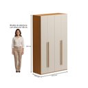Ver imagem 4 de Guarda Roupa 4 Portas 3 Gavetas Linha Brasil Freijó com Off White Yescasa