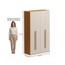 Ver imagem 4 de Guarda Roupa 4 Portas 3 Gavetas Linha Brasil Freijó com Off White Yescasa